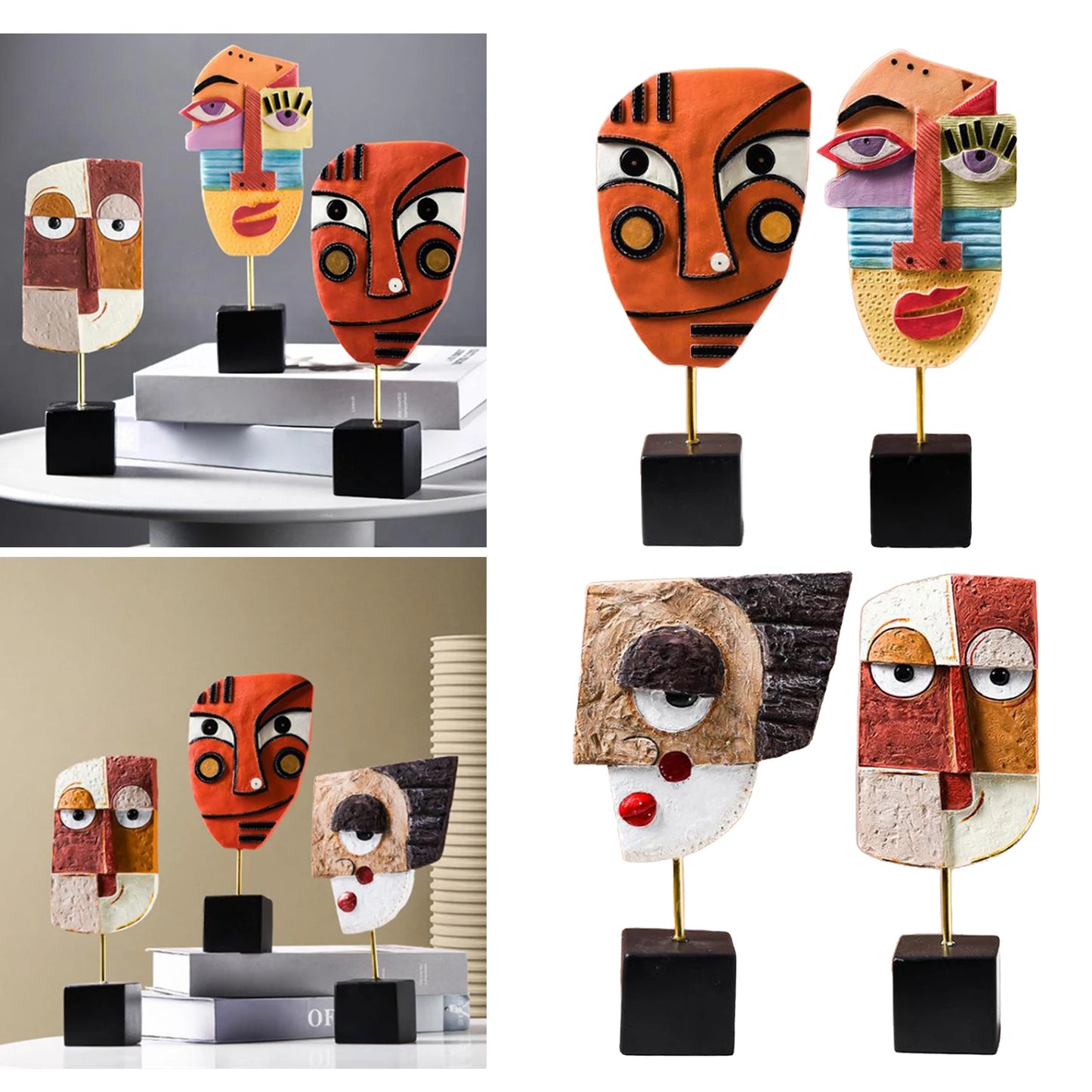 Abstract Face Art Sculptures