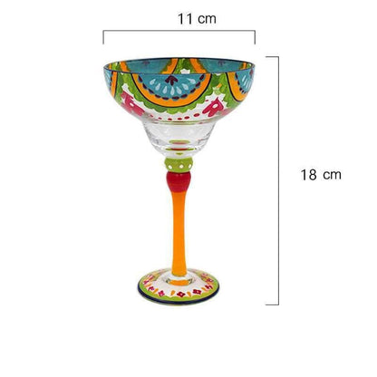 Hand-painted Margarita Crystal Glass
