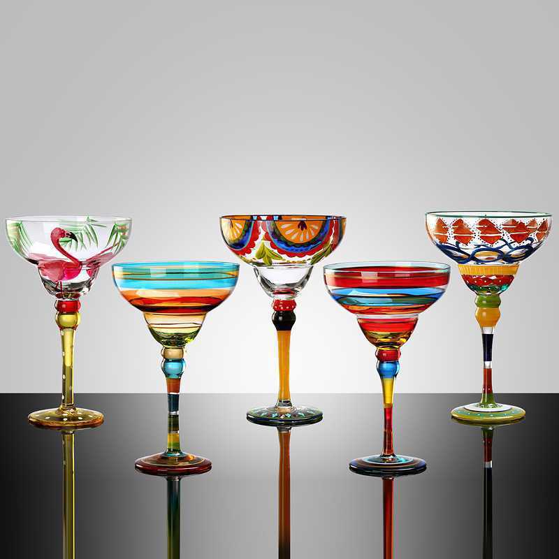 Hand-painted Margarita Crystal Glass