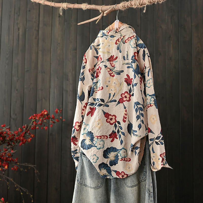 Loose Artistic Floral Shirt