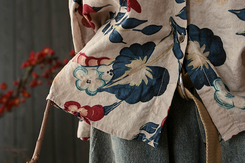 Loose Artistic Floral Shirt