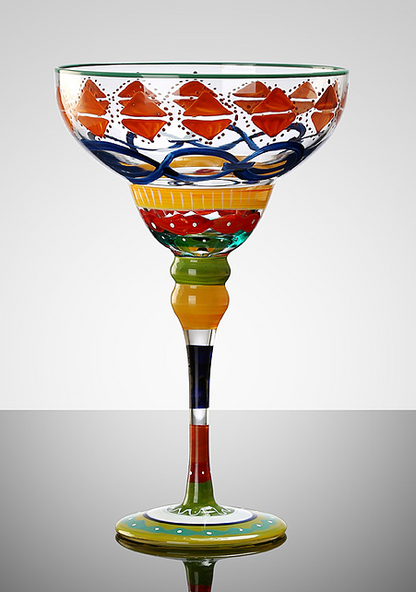 Hand-painted Margarita Crystal Glass