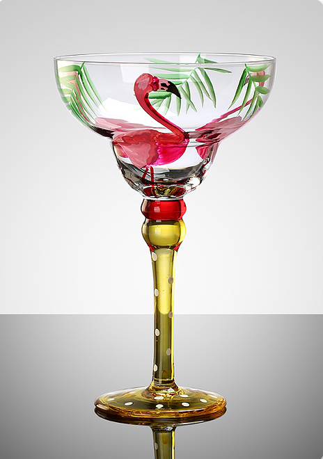 Hand-painted Margarita Crystal Glass