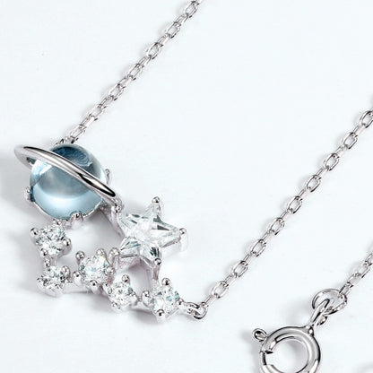 Zirconium Planet White Star Necklace