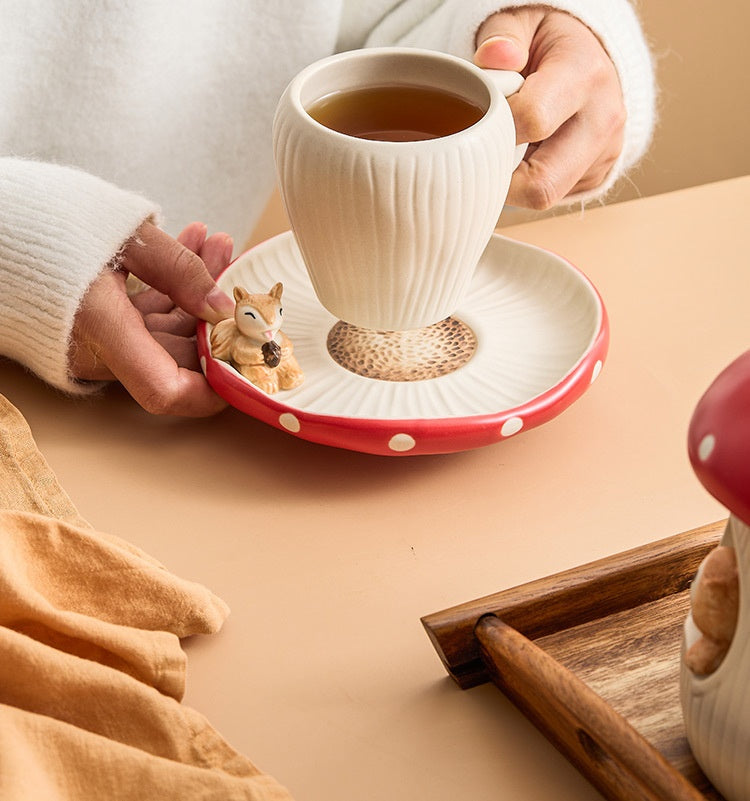 Mushroom Ceramic Tea Kettle Coffee Set