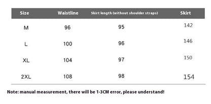 Artistic Style Floral Denim Suspender Skirt