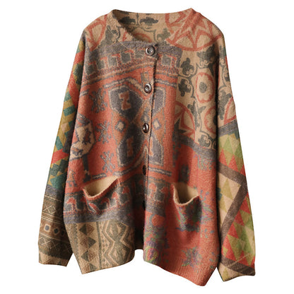 Colorful Geometry Long Sleeve Sweater