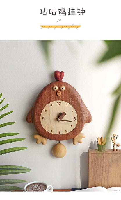 Cockatoo Chicken Pendulum Wall Clock