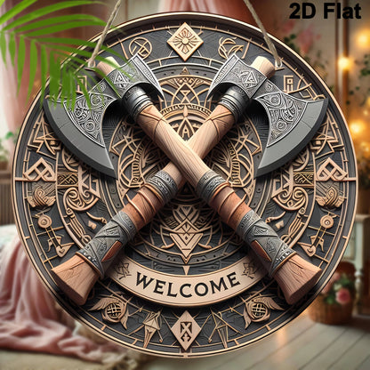 Viking Axes Welcome Sign