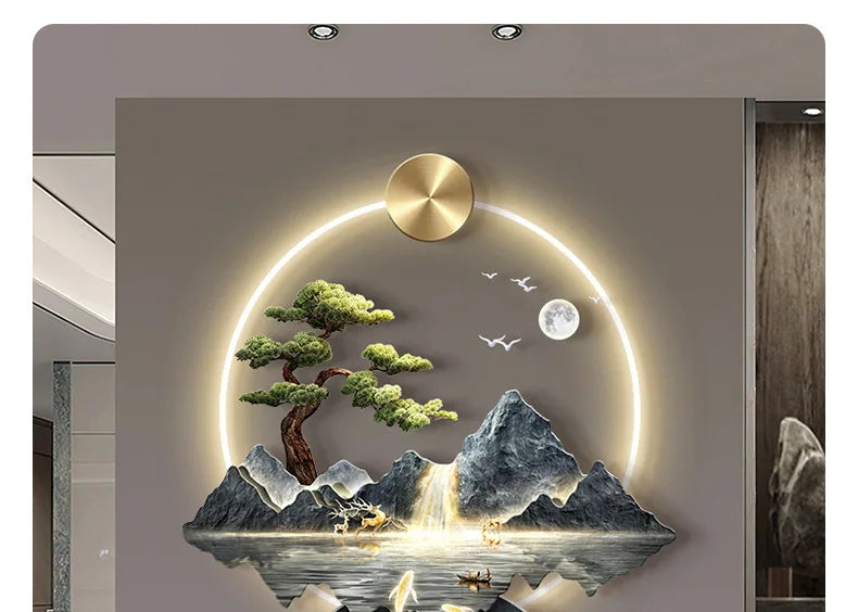 Luxury Serene Landscape LED Wall Fixture