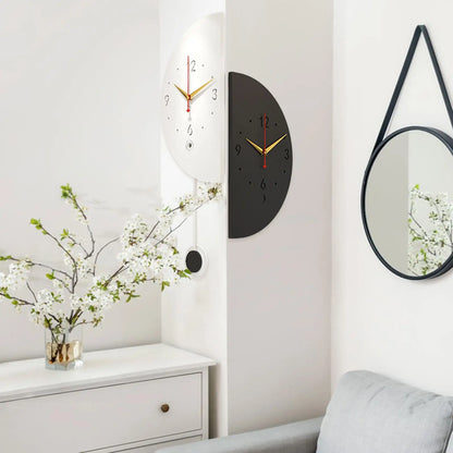 Double Sided Minimalist Corner Wall Clock