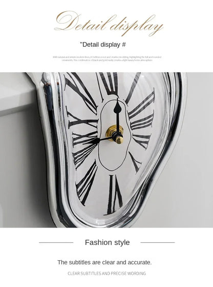 Surreal Melting Table Clock, Salvador Dali Style