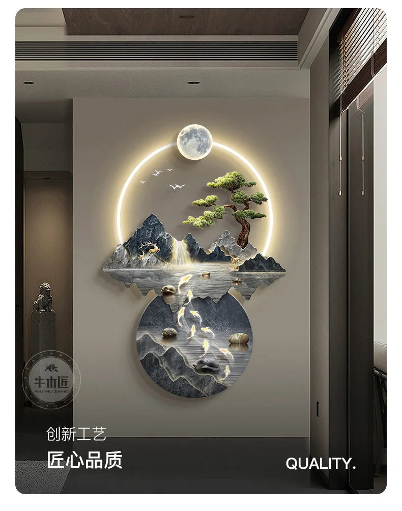 Luxury Serene Landscape LED Wall Fixture