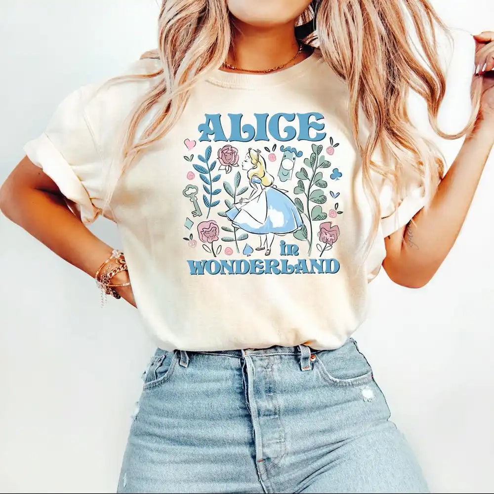 Alice in Wonderland T-shirt 100% Cotton