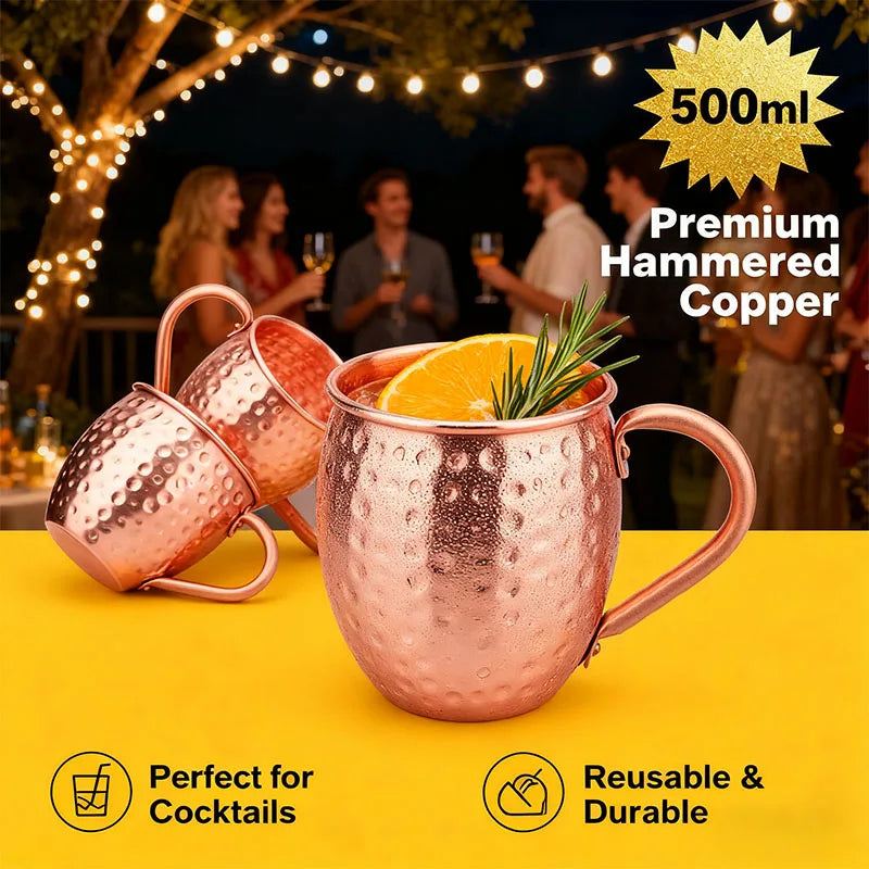 100% Pure Solid Copper Cups