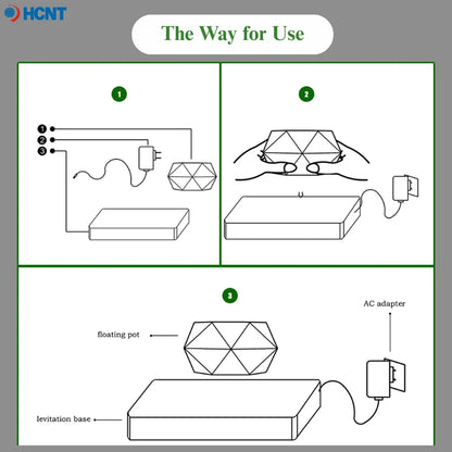 Pot de lévitation/rotation magnétique blanc