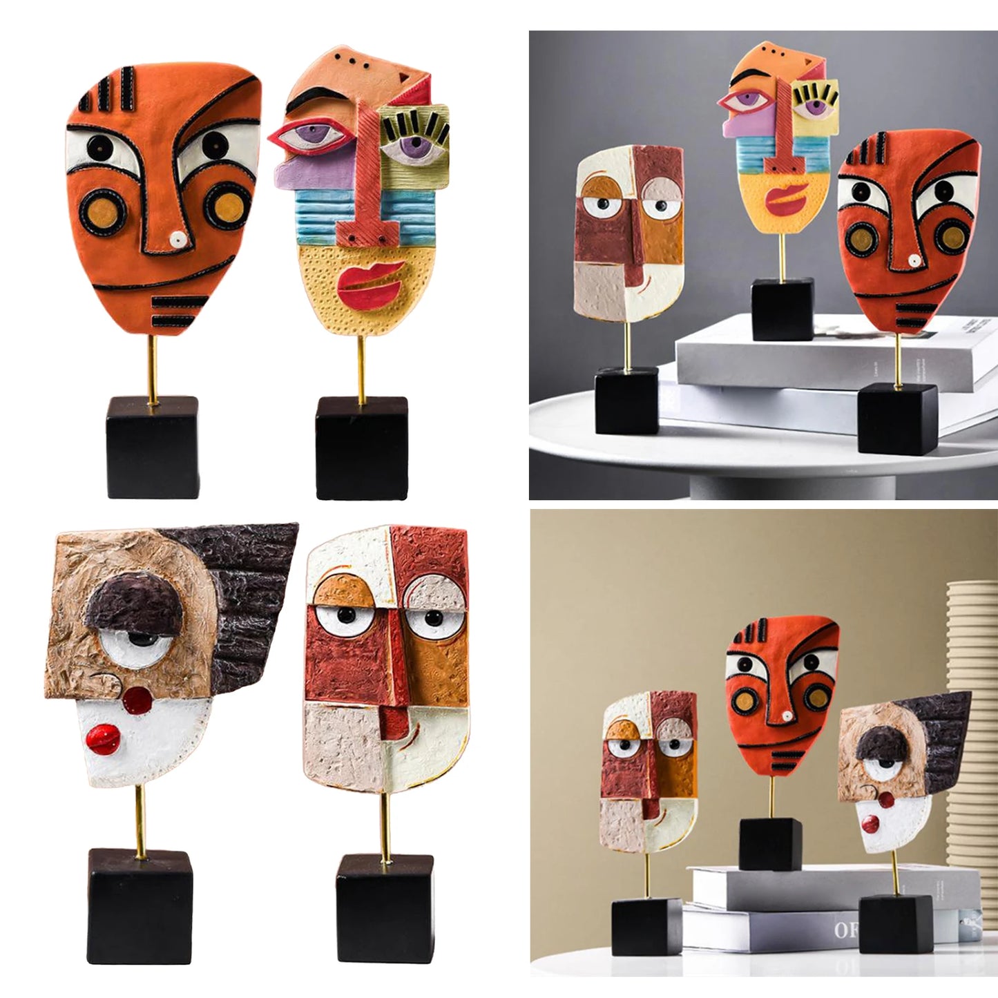 Abstract Face Art Sculptures