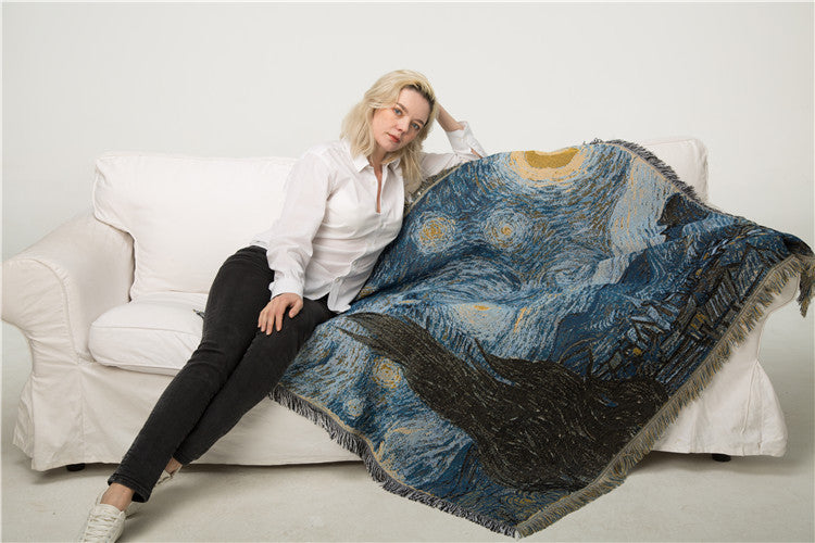 "Starry Night" Artistic Tapestry by Vincent van Gogh ✨🌙