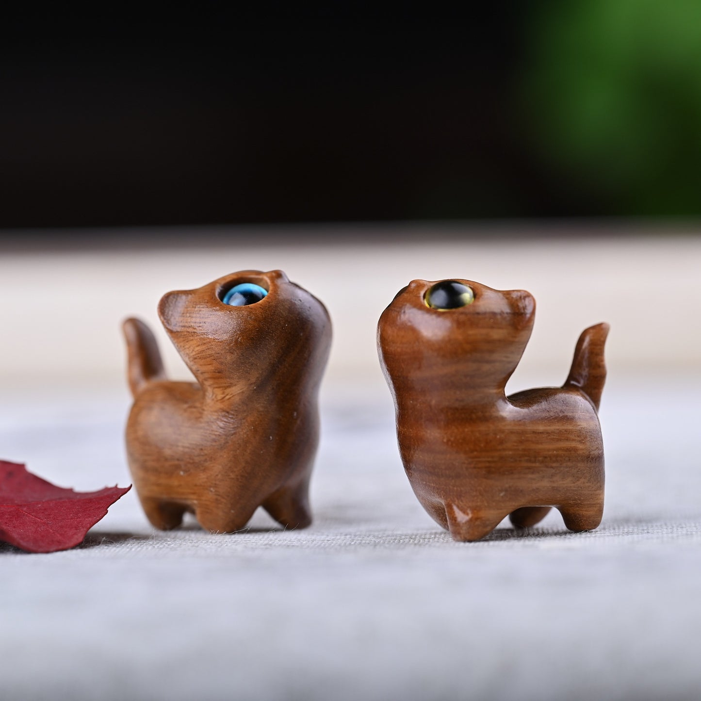 Curious Cat Carving, Guaiac wood/ Rosewood 😻